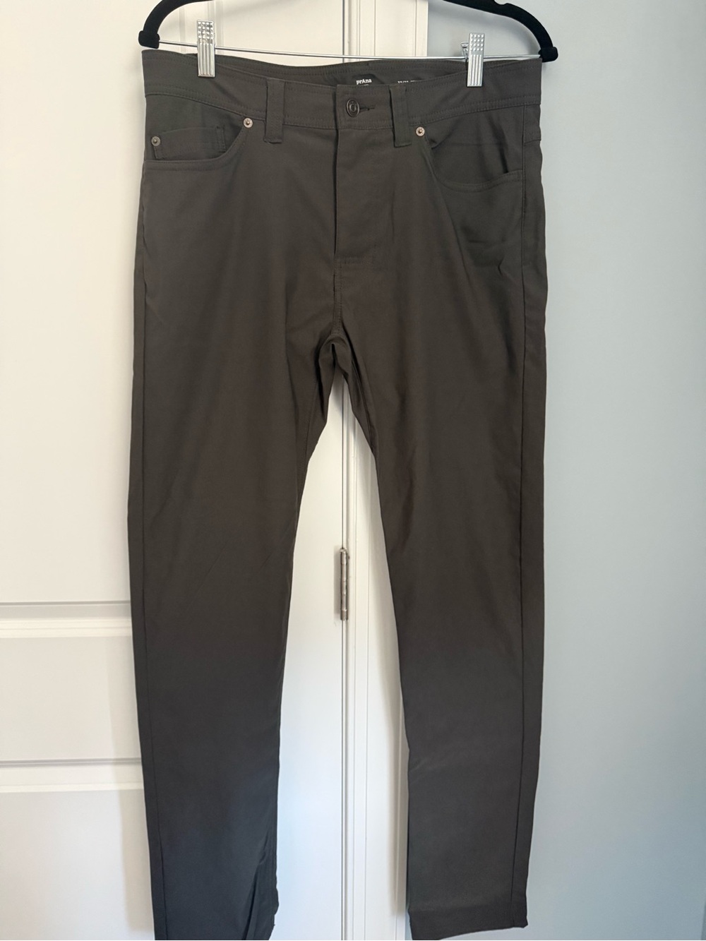 Prana Slim Fit Stretch Pants in Charcoal
